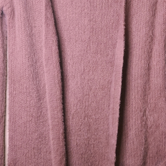 Love Tree, Womens Small, Eyelash Rib-knit, Open, Long Sweater Duster Mauve Pink - Picture 2 of 6